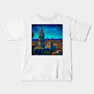 Barcelona in the Style of Van Gogh Kids T-Shirt